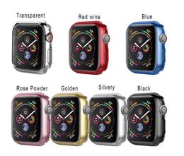 360 Degree Slim Watch Cover for Apple Watch 4 44MM 40MM Case Soft Clear TPU Screen Protector for iWatch 4 case cover