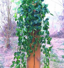 Artificial Ivy Green Leaves Vine Artificial Plants Home Wedding Decoration Green Plant Ivy Plastic Garland Vine flowers wall