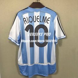 Retro Soccer Shirts Fans Top Tee Jersey Roman Riquelme Argentina World cup 2006 home Kit Camiseta de futbol Crespo Pablo Aimar Heinz Sorin