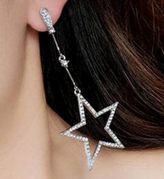 Hot Style Temperament five-pointed star earrings personality joker long star exaggerated large ear nail fashion classic elegant