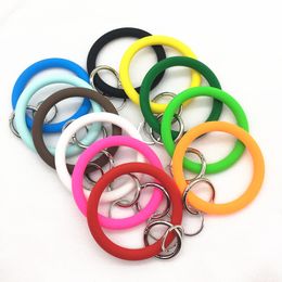 Neue Mode O Silica Gel Tragen Armband Schlüsselbund für Frauen Geschenke Trendy Übertrieben Kreis Armband Schlüsselbund Unisex Schmuck M006