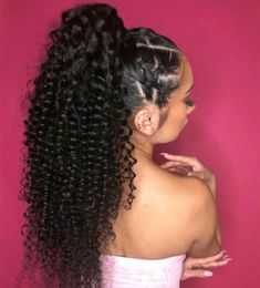 Natural Black Ponytail Hair Pieces For Women 1 Piece Tight Kinky Curly Ponytails Clip In 100% Human Hair Divas Hair Products Remy 160g