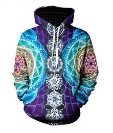 Release New Fashion Man Women Designer Perfect Harajuku Style Psychedelic Mandala 3D Print Long Sleeve Hoodies Casual Sportswear RW036