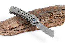 Mini Small EDC Pocket Folding Knife D2 Stone Wash Blade TC4 Titanium Alloy Handle With Necklace Chain