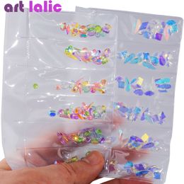 AB Flatback Glass Nail Rhinestones Diamond Teardrop Horse Eye Crystals Stones Shiny Gems Manicure Nails Art Decorations