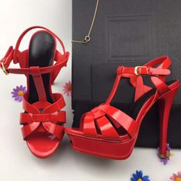 Venta caliente-Nueva multa con zapatos de pasarela de pelo de visón de agua sandalias de piel de mujer moda hada roja F letter34-41