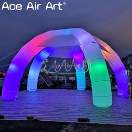 7m Diameter 4m High Inflatable Dome Marquee With 5 Legs Colour Change Led Lighting Inflatable Spider Tent For Outdoor Party Decoration