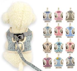 The latest 4 sizes, 10 colors, dog cat cat leash chest chest with pet square chest leash, free shipping