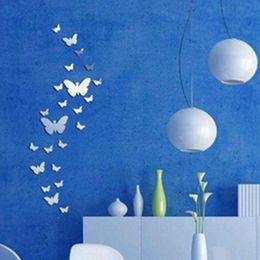 New 30pcs Decorative Vinyl 3d Butterfly Wall Decor Poster Vintage Wallpaper Mirror Wall Stikers For Wall Decoration