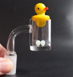 Top Quality 5mm Bottom XL Flat Top Quartz Banger Nail With Colored Cactus Duck Carb Cap Luminous Terp Pearl Insert For Glass Bongs