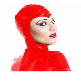 12 Colours Sexy Cat Cosplay Accessories Unisex Witch Hero Catwoman Mask PVC Wet Look Hooded Face Mask Halloween Novelty Headgear