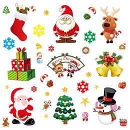 10PCS/Set Christmas Pendant Merry Christmas Santa Tree Sled Wall Sticker Window Glass Decal DIY Xmas Decor Home Holiday Party Decoration