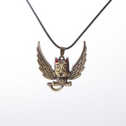 Anime Fairy Tail Necklace Alloy Cat With Wings Necklaces & Pendant Naz And Lucy Habi Cosplay Bronze Pendant Necklaces For Women