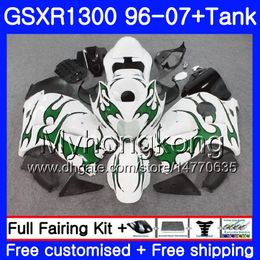 +Tank For SUZUKI GSXR-1300 GSXR1300 96 97 98 99 00 01 333HM.73 Hayabusa GSXR 1300 1996 1997 1998 1999 2000 2001 2007 Green flames Fairings