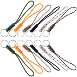 12PCS QingGear Handmade Parachute Cord Paracode Braided Tactical Knife Gear Lanyard with Keyring Survival Keychain Lanyards