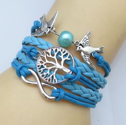 Wholesale- infinity Bangle Cuff Bracelet Tree of life Bracelet Karma Bracelet Pearl