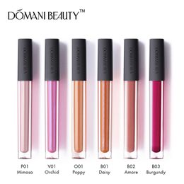 DOMAIN 6 Colours Mirror Plumping Lip Gloss Mirrored Glitter Lipgloss Shimmer Liquid Lipstick Lips Tattoo Nude Glossy Lip Makeup