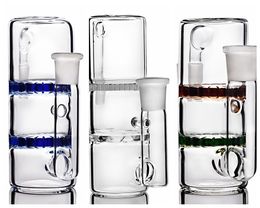 14MM 18MM Joint Ash Catcher Blue Transparent Colourful Hookahs Straight Tube Water Pipe Glass Bong Rigs Bong Smoking Pipes