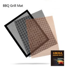  Barbekü Izgara Aksesuarları Pişirme Yapışmaz Barbekü Grill Mat Barbekü Pişirme Pad Yeniden kullanılabilir Barbekü Izgara Mesh Mat İçin Açık