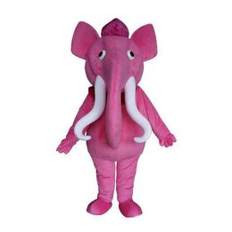 2019 Factory sale hot Pink Elephant Character Mascot Costume Outfits Adult Size Cartoon Animal Mascot costume For Carnival Festival Commerci