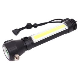 Multifunctional Outdoor Safety Hammer Flashlight Emergency Rescue Tool Lamp for Hiking Camping Travelling