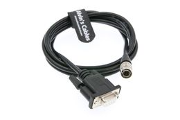 Freeshipping Cables 6 Pin Hirose Male to DB9 RS232 Data Download Cable for Topcon Leica Nikcon Sokkia