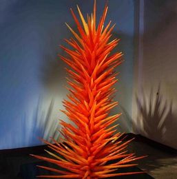 Magnificent Hand Lamps Tree Floor Lamp Orange Murano Blown Glass Conifer Sculpture for Party Garden Art Decoration