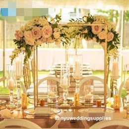 New painted Golden colour big wedding Candelabra For Banquets Luxury Wedding Decoration For Wedding sen yu Store 0462