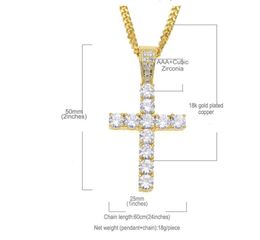 copper jewelry for men NZ - Hot Hip Hop Cross Pendant Necklace With 60cm Chain For Men and Women Copper Iced Out Cubic Zircon Bling Men Jewelry N340