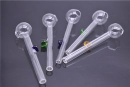 wholesale glass pipes straight Glass Oil Burners Pipes 10cm length 20mm Diameter ball Balancer hand Water Pipe smoking pipes dhl free