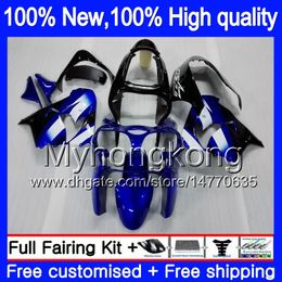 Body For KAWASAKI ZX-9R ZX900CC ZX 9R 9 R 900 2000 2001 2002 2003 216MY.0 ZX900 ZX9 R 900CC ZX9R 00 01 02 03 Full Fairing kit Stock blue blk