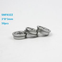 50pcs/lot SMF83ZZ S MF83ZZ ABEC-5 3x8x3mm Stainless Steel 440C Flange Deep Groove Ball bearing shielded 3*8*3mm MF83 ZZ Z