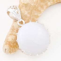 10Pcs Luckyshine White Moonstone Pendants Gemstone Silver Vintage Europe popular Pendants Necklaces Jewellery For Women