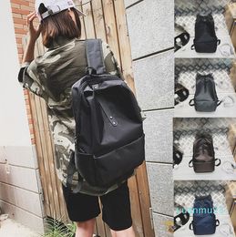 Wholesale-High quality backpack Women Vintage Book Bag Colour Collision Backpack Student Street Trend of women men 2019 new