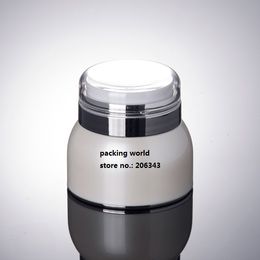 50g pearl white airless jar silver collar ransparent lid airless bottle cream jar for serum/cream/essence/moisturize packing