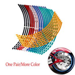 16pcs/set Car Styling Wheel Strips Waterproof Reflective Sticker Fit for 16" 17" 18 inch Bike Motorcycle Car Rim Wheel