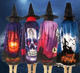 Halloween Dress Up Costume Hat Cloak Set Adults Teen Skeleton Ghost Cape horn Hats Nightmare Classic Costumes