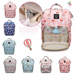 Brand Diaper Backpack Flamingo Printed Mummy Bag Large Capacity Mom Baby Backpacks Waterproof Outdoor Travel Diaper Bags 7 Designs DHW2317