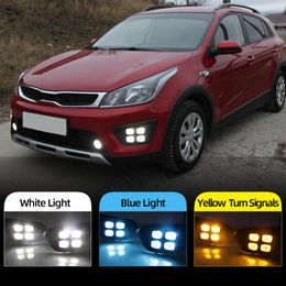 2PCS Car 12V DRL Day Lights Lamp For Russia KIA RIO X-Line 2018 2019 Highlight Auto Driving Daytime Running Lights on Car DRL Super Bright