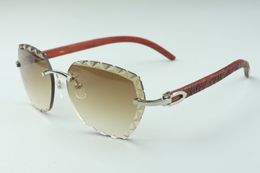 direct sales newest fashion high-end engraving lens sunglasses 3524019 natural tiger wooden sticks glasses size: 58-18-135mm