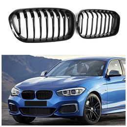 Racing Grille F20 LCI 1 Series Carbon Fiber ABS Bright Black Front Grilles For BMW 118i 120i 125i M135i M140i