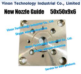 edm Nozzle Guide S410 50x50x9x6mm (New type), Sodic AD Upper Water Nozzle Holder for AD360,AG400,AG600,AQ400,AQ600 wire-cut edm machines