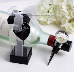 100pcs Metal Crystal Round Ball Design Red Wine Bottle Stopper Stoppers Wedding Party Favor Favours Gift Gifts New