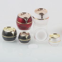 5g 10g 20g Acrylic Cream Jar,Black,White Red Sample Tins, Empty Cosmetic Packing Container Fast Shipping F2705