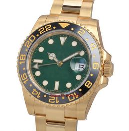 Christmas gift Original box certificate Mens Watches 116718 Yellow Gold Ceramic Bezel Green Dial 40mm Watch329V