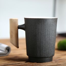 Ceramic Zen Tea Mug Large-capacity Beauty Handle Cup Office Personalised Coffee Cup Desktop Decoration For Home Decor Drinkware