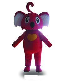 2018 Factory sale hot heart red Koala Fancy Dress Cartoon Adult Animal Mascot Costume free shipping
