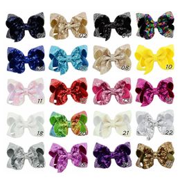 NEW 20 design Girls jojo Bow paillette bubble flower hairpins Barrettes children Bow hair accessories princess Bow Sequin Bling Hair Clip
