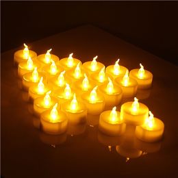 12 Pcs/pack Flickering Flameless Led Flicker Tea Candle Light Party Wedding Candels Safety Home Decoration C19041901