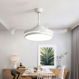 Modern 110/220V Led Ceiling Fans With Lights Bedroom White Ventilateur Remote Control wooden Home Indoor Cooling Fan Lamp